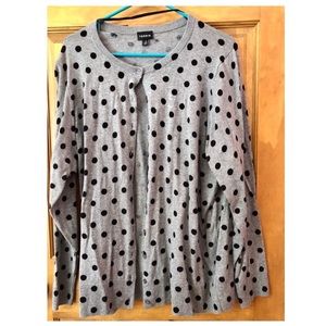 NWOT Torrid Gray and Black Polka Dot Cardigan